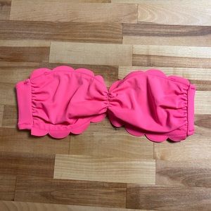 Pink Scalloped Bandeau Swimsuit Top